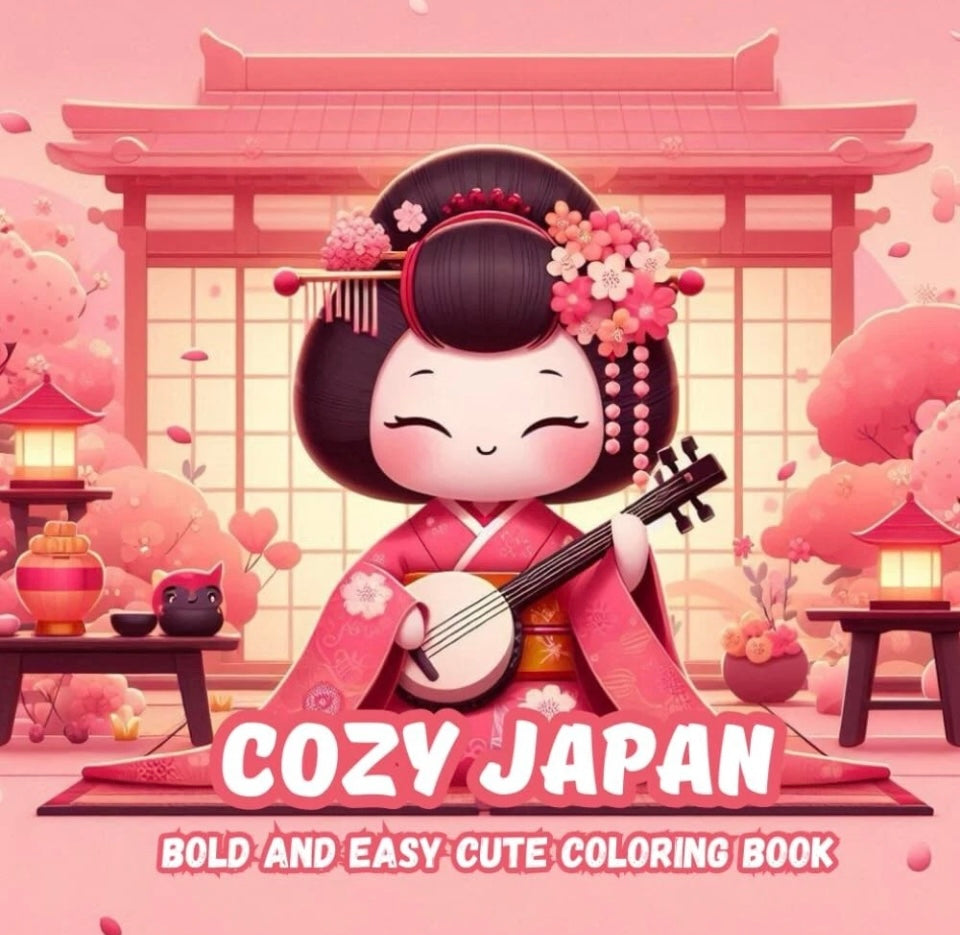 Cozy Japan Cute Coloring Book for Adults & Teens: Charming Japanese Scenes