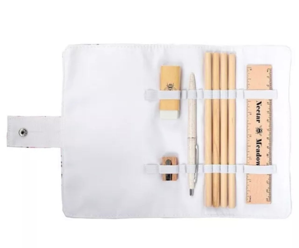 Nectar Meadows Stationery Set in Canvas, 8 Piece, made from recycled materials