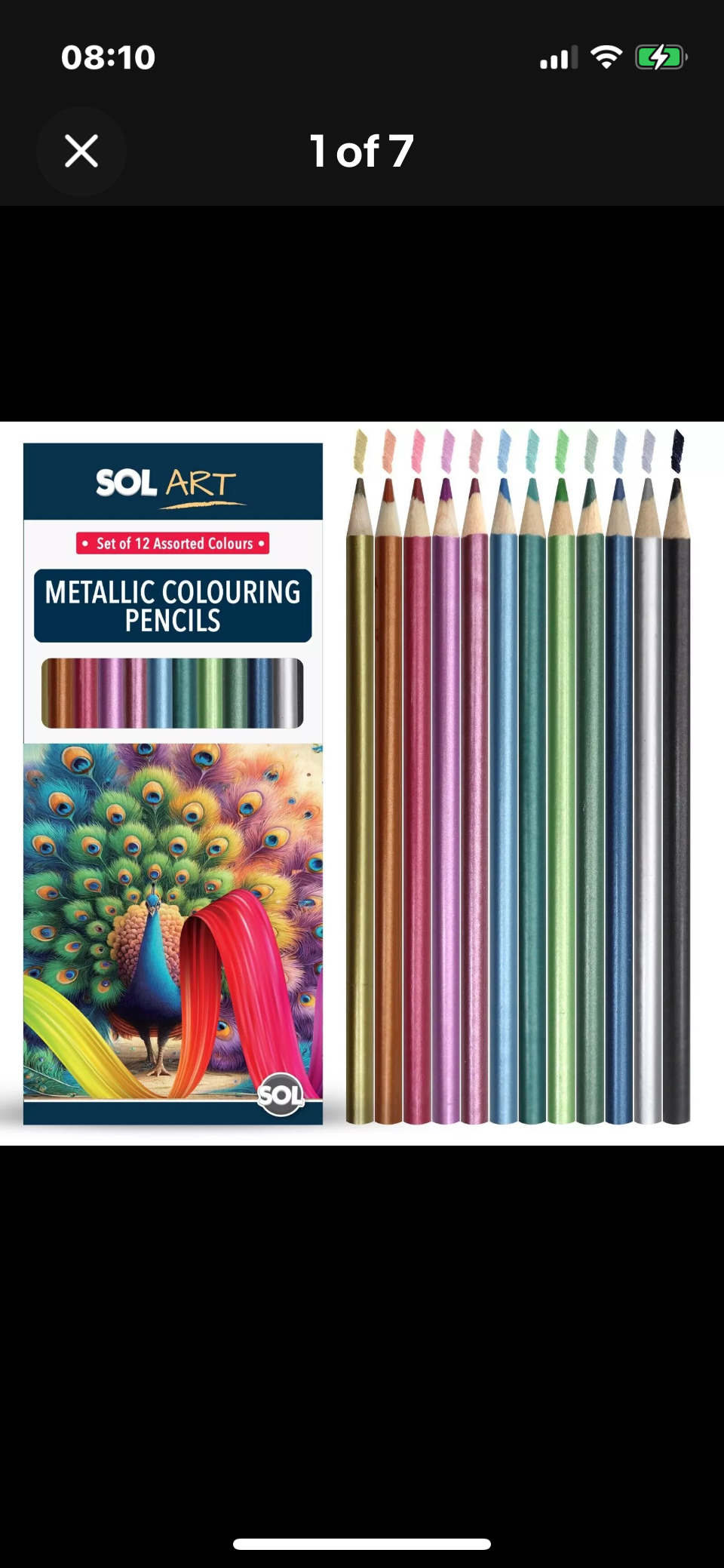 12 Metallic Pencils Intense Assorted Colours Drawing Colouring Artist Art Set