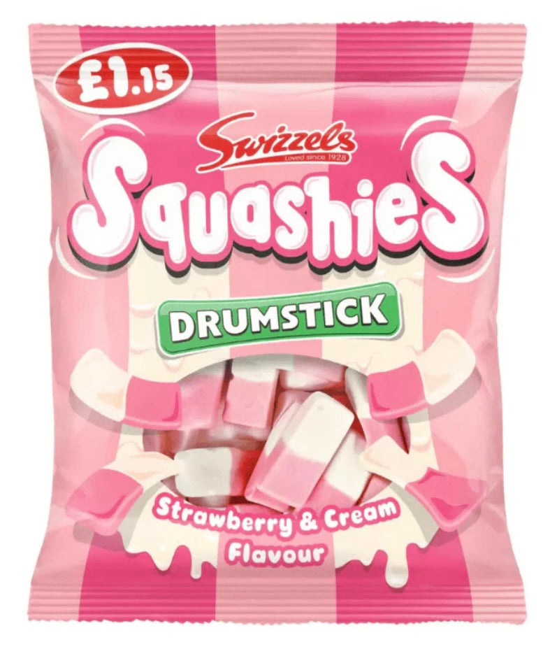 Swizzels Squashies Drumstick Strawberry & Cream Bag (120g) PMP £1.15