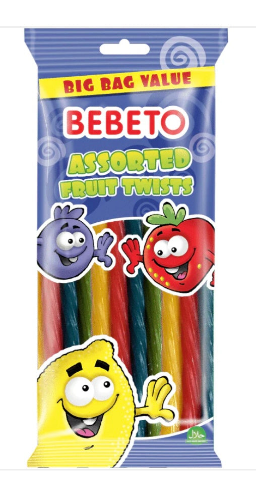 Bebeto Assorted Fruit Twists (160g)