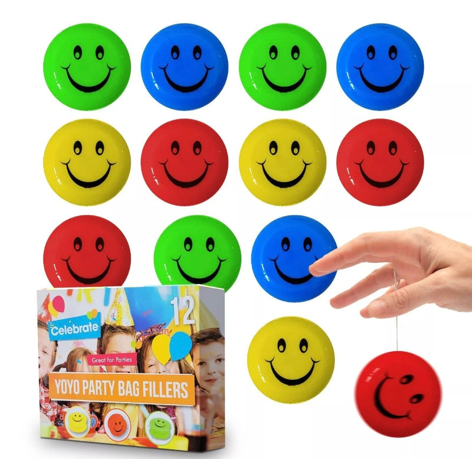 12 Mini YoYo Kids Toy Stunt Trick Yo Yo Party Bag Fillers