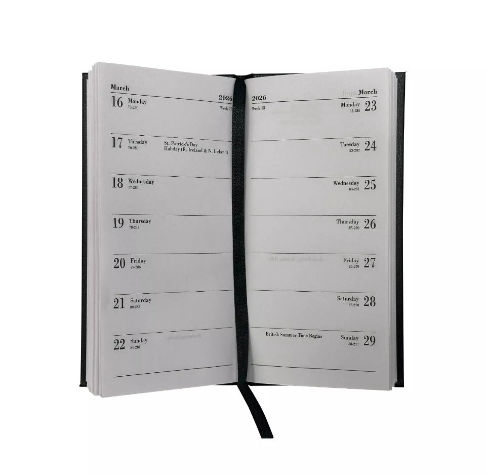 Slim Academic Diary 2025-2026 Mid Year 18 Month Week to View Hardback School