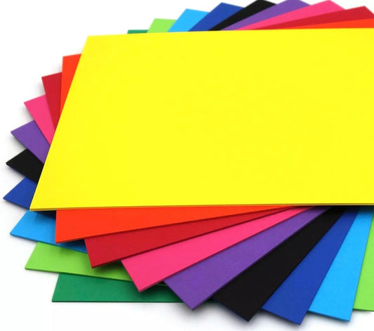 Rothmill A4 Coloured Card Stock, 220gsm 280 microns, Multicoloured Card Pack 10