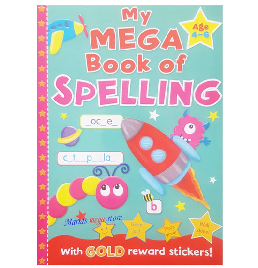 QUALITY A4 MY MEGA BOOK OF SPELLING Learning Educational Kids 96 PGS PRESCHOOL